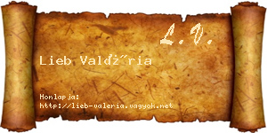 Lieb Valéria névjegykártya